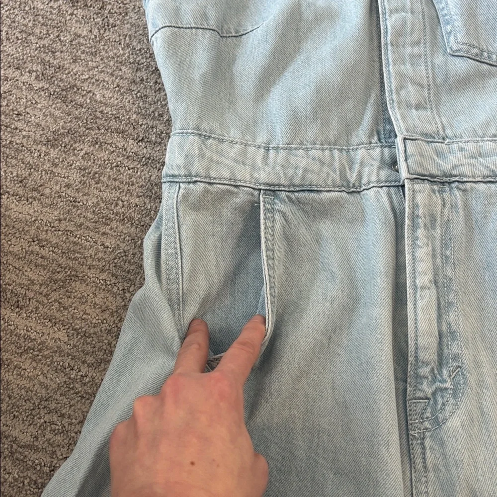 Universal Thread Light Blue Denim Halter Maxi Dress size 4 - Picture 5 of 11